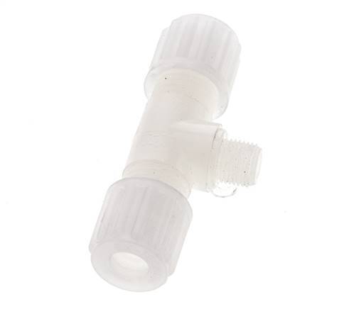 8x6mm & G1/8'' PVDF T-Shape Tee Compression Fitting with Male Threads 10 bar