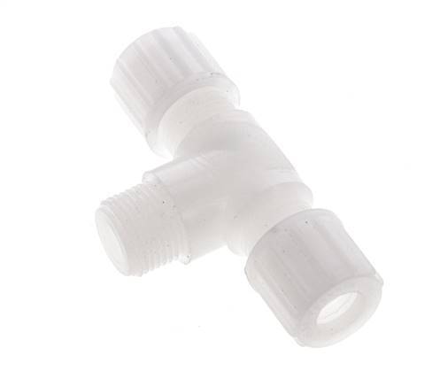 10x8mm & G3/8'' PVDF T-Shape Tee Compression Fitting with Male Threads 10 bar