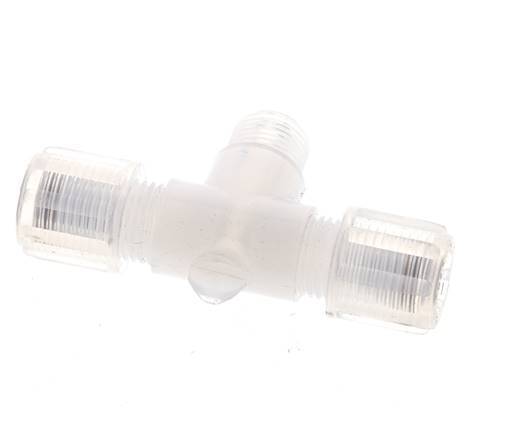 6x4mm & G1/8'' PFA T-Shape Tee Cutting Fitting with Male Threads 10 bar