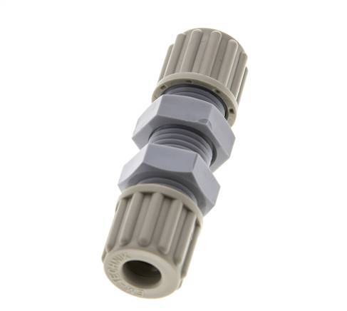 8x6mm PA Straight Compression Fitting Bulkhead 10 bar [2 Pieces]