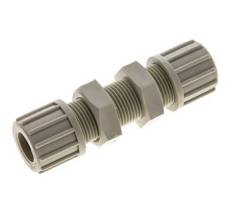 14x12mm PP Straight Compression Fitting Bulkhead 10 bar