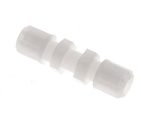 6x4mm PVDF Straight Compression Fitting Bulkhead 10 bar