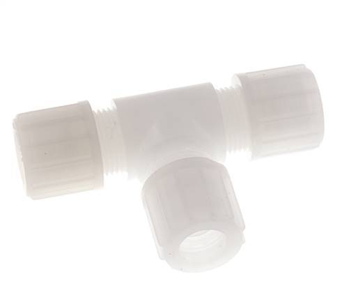 6x4mm PVDF Straight Compression Fitting Bulkhead 10 bar