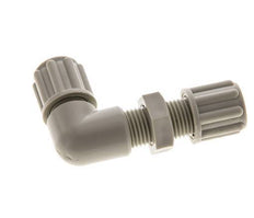 6x4mm PP Elbow Compression Fitting Bulkhead 10 bar