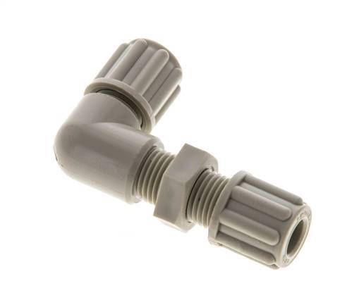 6x4mm PP Elbow Compression Fitting Bulkhead 10 bar