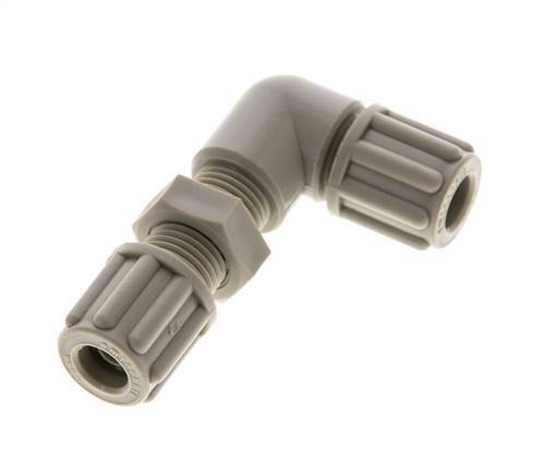 6x4mm PP Elbow Compression Fitting Bulkhead 10 bar