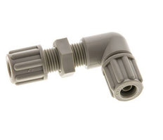 6x4mm PP Elbow Compression Fitting Bulkhead 10 bar