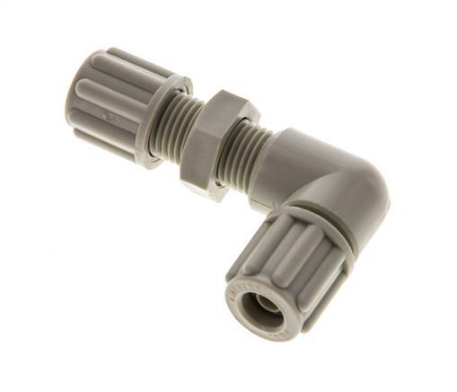 6x4mm PP Elbow Compression Fitting Bulkhead 10 bar