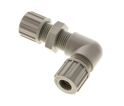 10x8mm PP Elbow Compression Fitting Bulkhead 10 bar