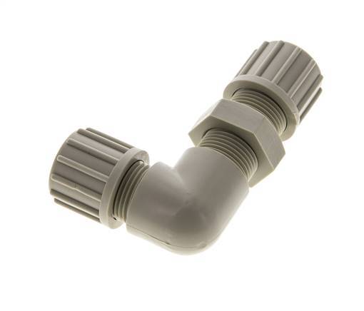 14x12mm PP Elbow Compression Fitting Bulkhead 10 bar
