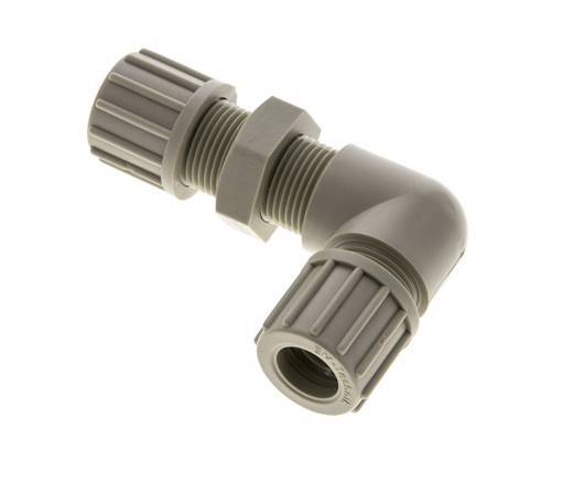 14x12mm PP Elbow Compression Fitting Bulkhead 10 bar