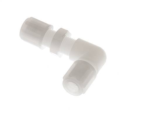 6x4mm PVDF Elbow Compression Fitting Bulkhead 10 bar