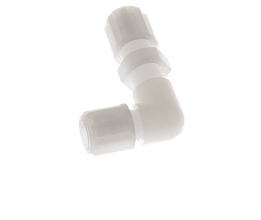 6x4mm PVDF Elbow Compression Fitting Bulkhead 10 bar