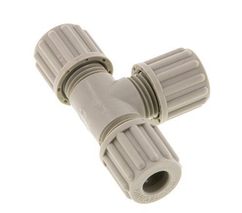 8x6mm PP T-Shape Tee Compression Fitting 10 bar