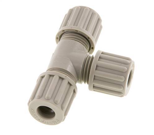 8x6mm PP T-Shape Tee Compression Fitting 10 bar