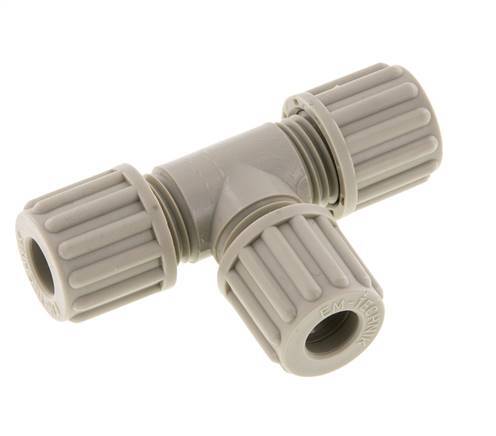 8x6mm PP T-Shape Tee Compression Fitting 10 bar