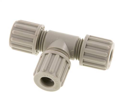 8x6mm PP T-Shape Tee Compression Fitting 10 bar