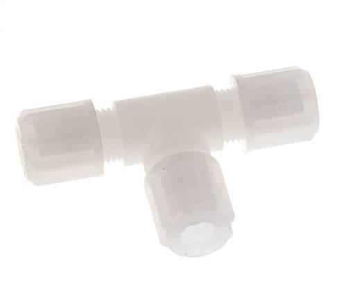 8x6mm PVDF T-Shape Tee Compression Fitting 10 bar