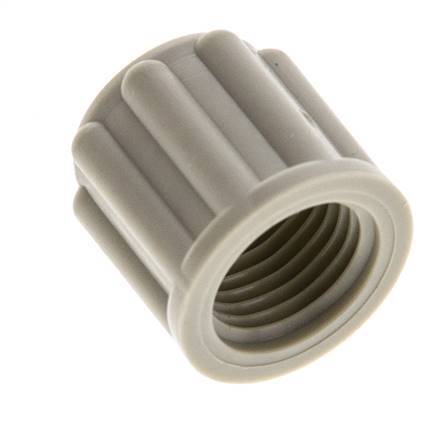 6x4mm (M10x1) PP Union Nut Knurled [20 Pieces]