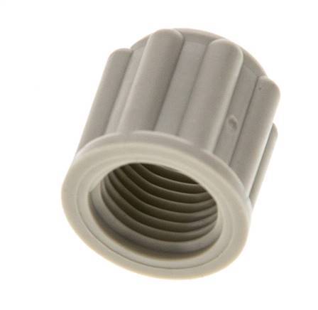 6x4mm (M10x1) PP Union Nut Knurled [20 Pieces]