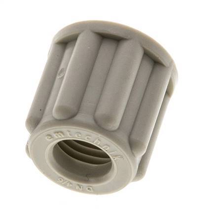6x4mm (M10x1) PP Union Nut Knurled [20 Pieces]