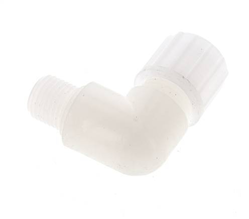10x4mm & G1/4'' PVDF Elbow Compression Fitting with Male Threads 10 bar PVC and PA