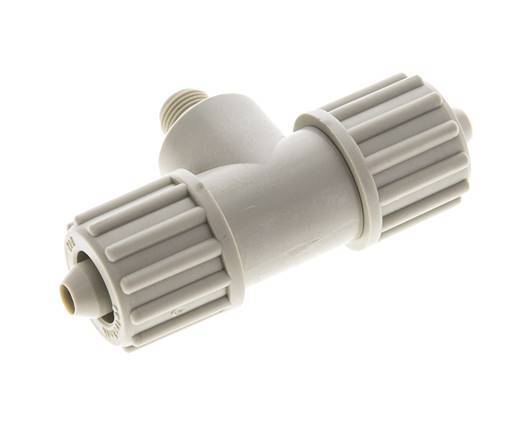 Comp Fitting T 12x6mm & G1/8'' PP T-Shape Tee Compression Fitting with Male Threads 1 ...