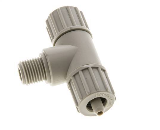 Comp Fitting T 10x4mm & G1/4'' PP T-Shape Tee Compression Fitting with Male Threads 10 ...
