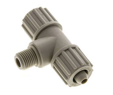 12x6mm & G1/4'' PP T-Shape Tee Compression Fitting with Male Threads 10 bar PVC and PA