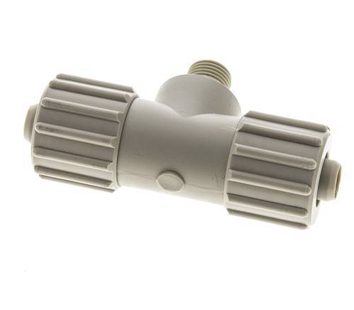 15x9mm & G1/4'' PP T-Shape Tee Compression Fitting with Male Threads 10 bar PVC and PA