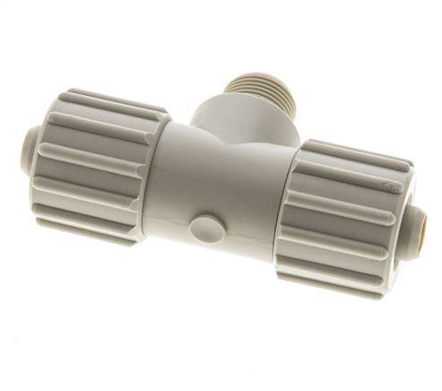 Comp Fitting T 15x9mm & G3/8'' PP T-Shape Tee Compression Fitting with Male Threads 1 ...