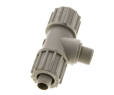 16x10mm & G3/8'' PP T-Shape Tee Compression Fitting with Male Threads 10 bar PVC and PA