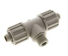 16x10mm & G3/8'' PP T-Shape Tee Compression Fitting with Male Threads 10 bar PVC and PA