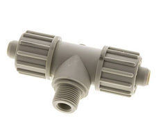 16x10mm & G3/8'' PP T-Shape Tee Compression Fitting with Male Threads 10 bar PVC and PA