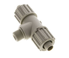 16x10mm & G3/8'' PP T-Shape Tee Compression Fitting with Male Threads 10 bar PVC and PA