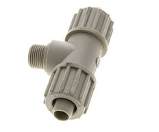16x10mm & G3/8'' PP T-Shape Tee Compression Fitting with Male Threads 10 bar PVC and PA