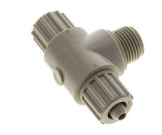 12x6mm & G1/2'' PP T-Shape Tee Compression Fitting with Male Threads 10 bar PVC and PA