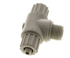 12x6mm & G1/2'' PP T-Shape Tee Compression Fitting with Male Threads 10 bar PVC and PA