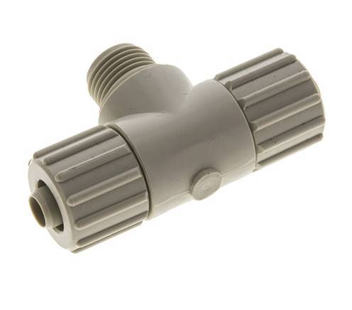 Comp Fitting T 15x9mm & G1/2'' PP T-Shape Tee Compression Fitting with Male Threads 1 ...