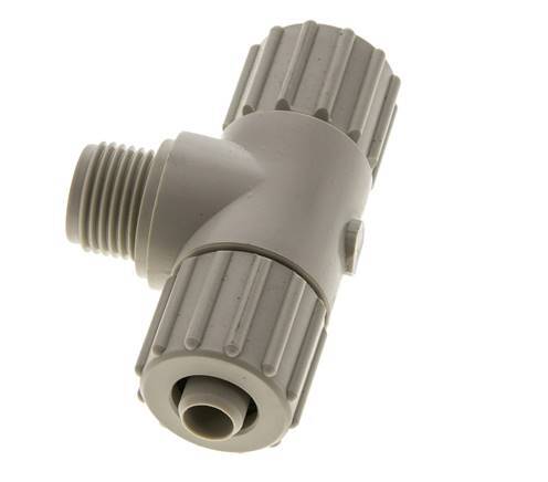 15x9mm & G1/2'' PP T-Shape Tee Compression Fitting with Male Threads 10 bar PVC and PA