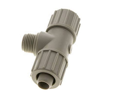 20x13mm & G1/2'' PP T-Shape Tee Compression Fitting with Male Threads 10 bar PVC and PA