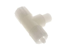 10x4mm & G1/4'' PVDF T-Shape Tee Compression Fitting with Male Threads 10 bar PVC and PA