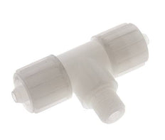 12x6mm & G1/4'' PVDF T-Shape Tee Compression Fitting with Male Threads 10 bar PVC and PA
