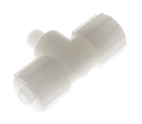 15x9mm & G1/4'' PVDF T-Shape Tee Compression Fitting with Male Threads 10 bar PVC and PA