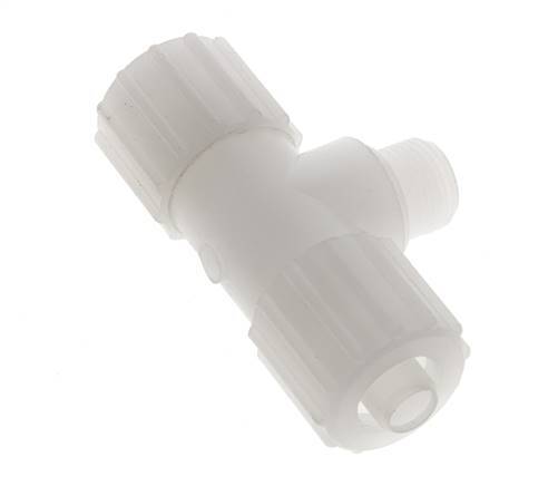 15x9mm & G3/8'' PVDF T-Shape Tee Compression Fitting with Male Threads 10 bar PVC and PA