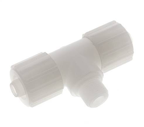 15x9mm & G3/8'' PVDF T-Shape Tee Compression Fitting with Male Threads 10 bar PVC and PA