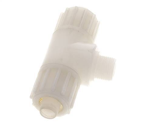 16x10mm & G3/8'' PVDF T-Shape Tee Compression Fitting with Male Threads 10 bar PVC and PA
