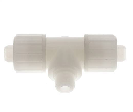 20x13mm & G3/8'' PVDF T-Shape Tee Compression Fitting with Male Threads 10 bar PVC and PA