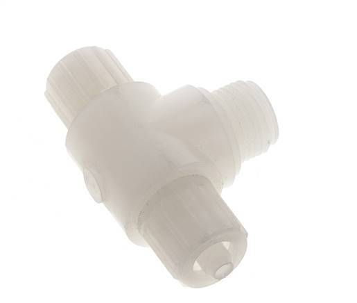 12x6mm & G1/2'' PVDF T-Shape Tee Compression Fitting with Male Threads 10 bar PVC and PA