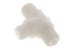 12x6mm & G1/2'' PVDF T-Shape Tee Compression Fitting with Male Threads 10 bar PVC and PA
